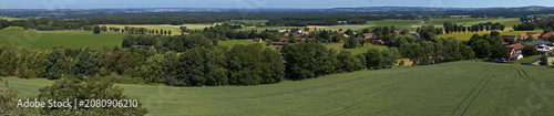 View of village Chabrovice from the observation tower on hill 