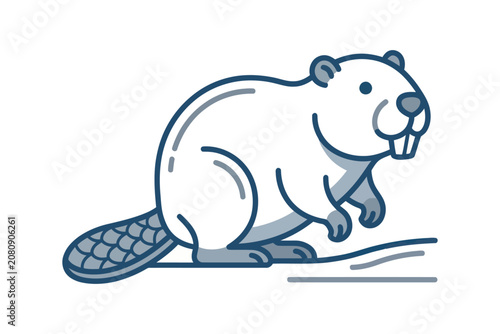 Minimalist Beaver Vector Illustration