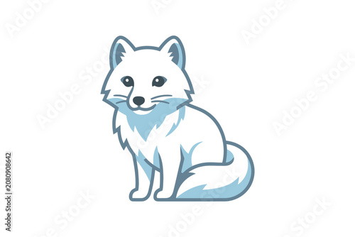 Arctic Fox Flat Vector Illustration