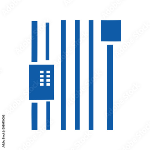 Vertical bar chart and progress indicator graphic symbol for user interface