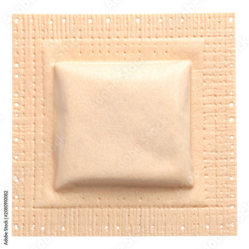 Square medical adhesive bandage with central absorbent pad for minor wound healing protection and skincare first aid emergency supply essential healthcare sticker