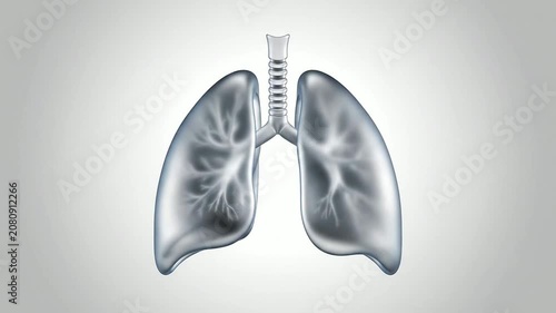 Stylized 4K CGI Animation Of Translucent Human Lungs Expanding And Contracting For Medical Education And Respiratory Health Visuals