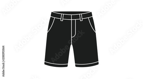 Black silhouette of shorts against a white background silhouette
