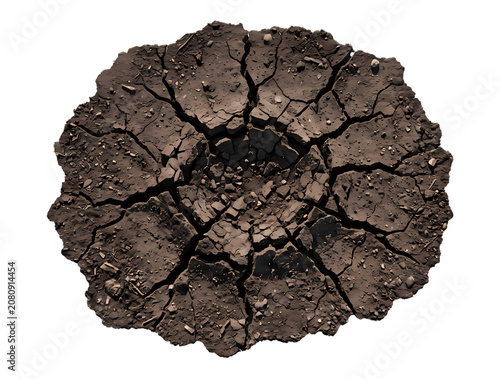 Tree Bark Texture and Weathered Tree Stump Isolated on White Background with Cracked Natural Wood Surface for Rustic Nature Design and Forestry Concepts
