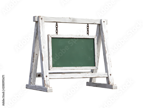 Blank Photo Frame on Wooden Easel Isolated on White Background for Advertising Presentation Display Marketing Banner and Business Design Vector Illustration