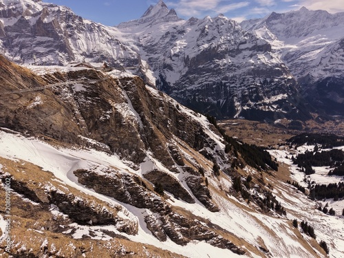 Photography snow covered mountains in winter, winter mountain landscape, winter landscape in