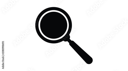 Magnifying Glass Silhouette On White Background magnifier