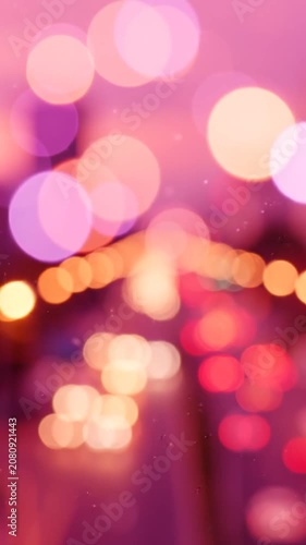 A Dreamy Sunset Boulevard: Capturing the Essence of City Life with Colorful Lights and Blurred Traffic on a Beautiful Evening