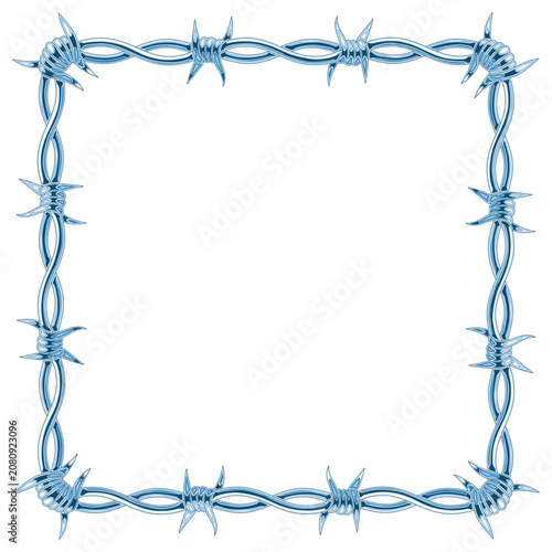 illustration of a square barbed wire frame