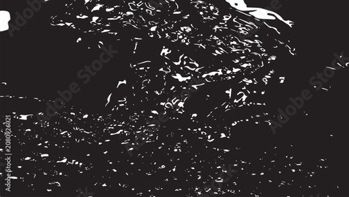 Abstract black and white grunge texture background with high contrast ink splatters vector