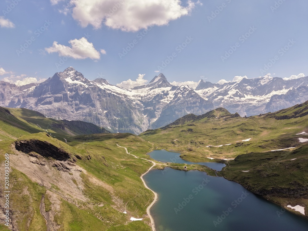 Fototapeta premium mountain landscape with lake and mountains