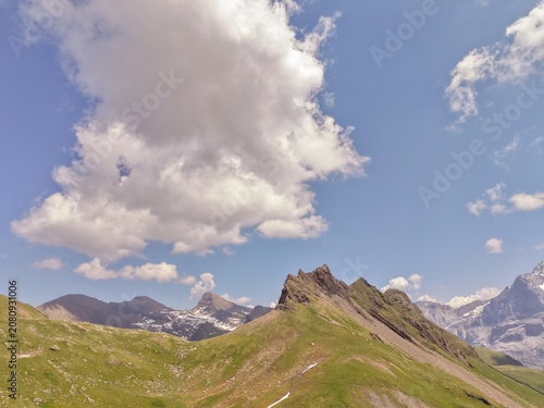 Photography mountain landscape in the alps, mountain landscape with lake and mountains