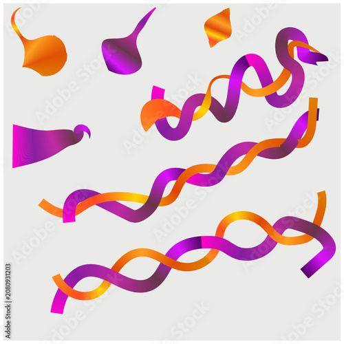 Abstract Colorful Twisted Ribbon Vector Collection