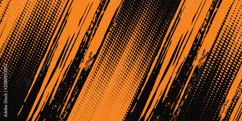 Foto orange black brush Car sticker wrap pattern banner abstract sporty lines black orange color combination grunge brush modern pattern racing motorsport design