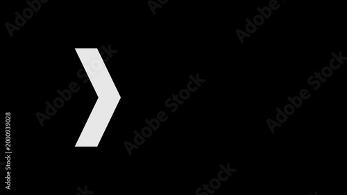Right directional arrow loop animation. Animated arrows for the overlay video layer. arrow extending on black background