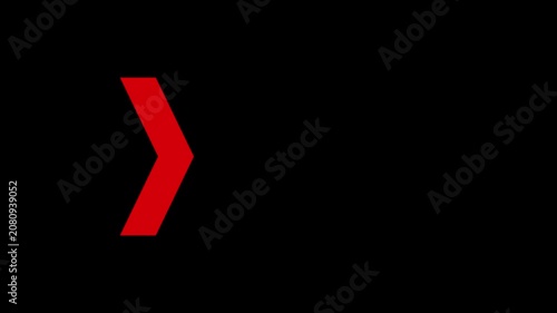 Right directional arrow loop animation. Animated arrows for the overlay video layer. arrow extending on black background