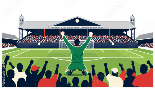 Tableau sur toile Tennis Player Celebrates Victory.