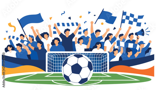 Fotografija Soccer Fans Celebrate Goal Score.
