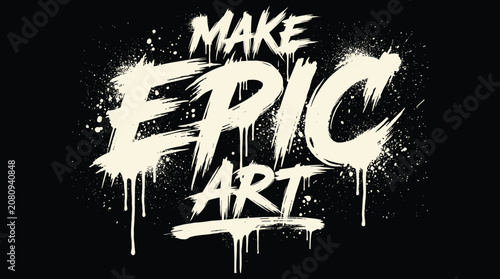 Foto Make epic text with graffiti style spray paint drip effect on a solid black back