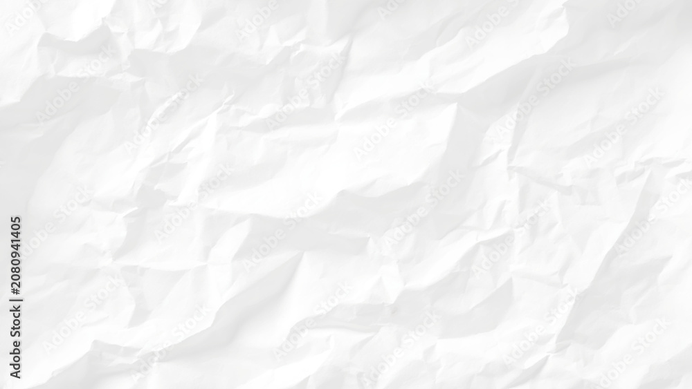 Fototapeta premium Crumpled white paper texture background with creases and folds