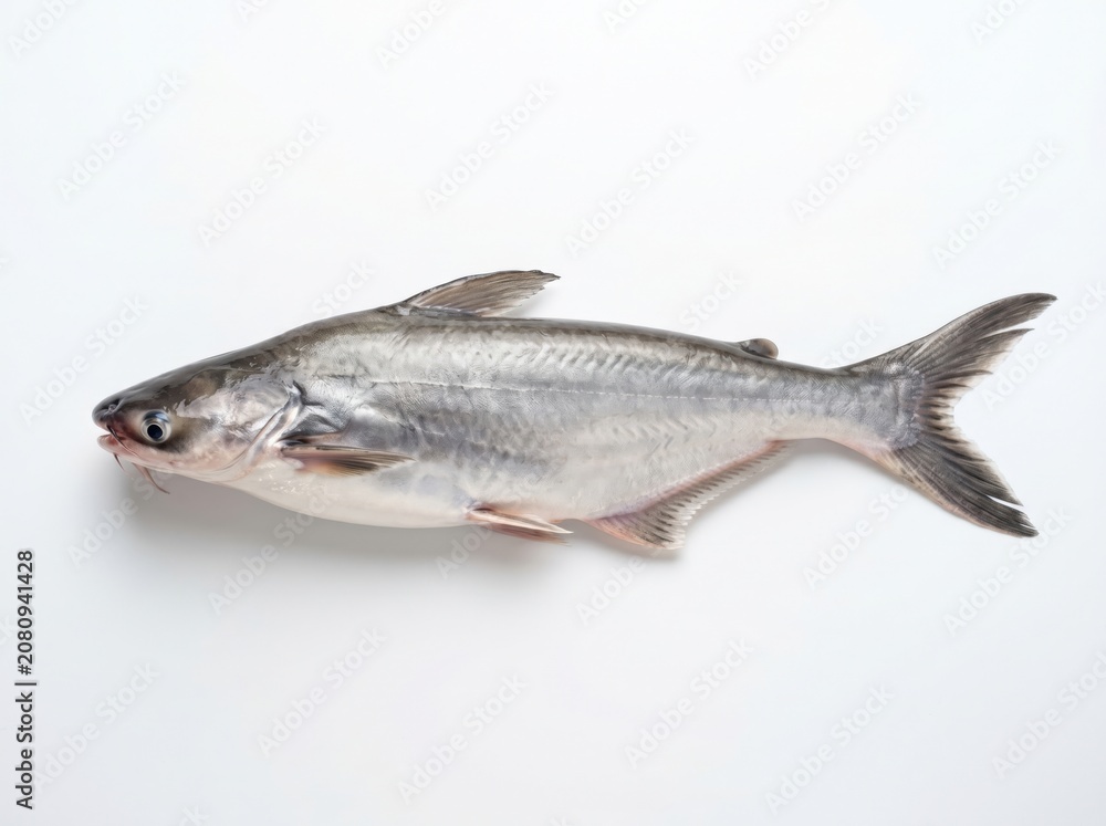 Fototapeta premium Pangasius Seafood Isolated on White Background