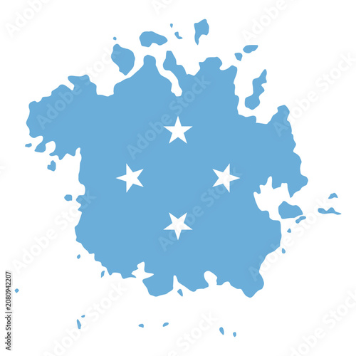 Photos Vector map of the Federated States of Micronesia filled with the national flag colors