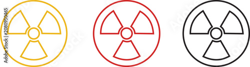 Photos Radiation symbol icon set collection with nuclear hazard warning signs in black