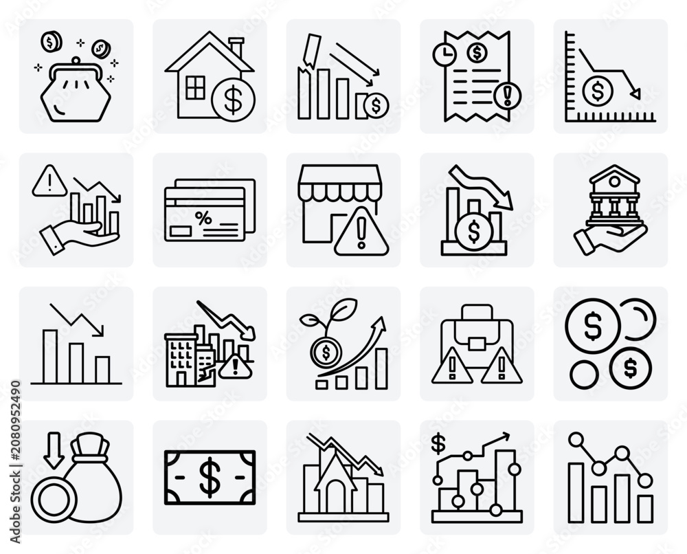 Fototapeta premium Causes And Effects Of Economic Downturn – Excessive Debt Crises, Job Losses, And Late Payments For Business Presentations
