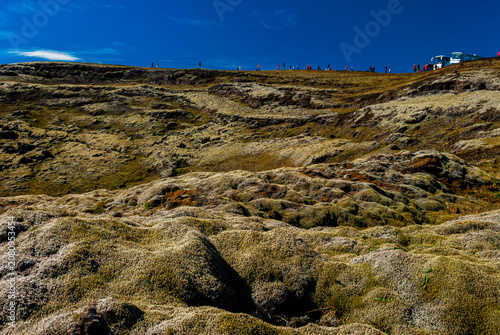 Фотография Lava field in Landmannalaugar Iceland with rugged volcanic rocks colorful rhyoli