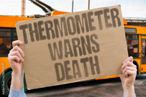 Tableau sur toile "Thermometer warns death" The gauge signals a fatal outcome