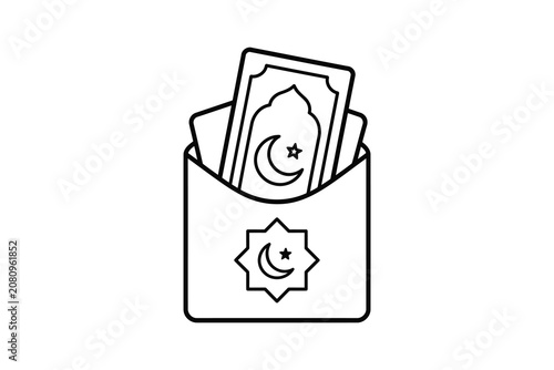 Foto Pakistani flag and crescent moon in shopping bag icon