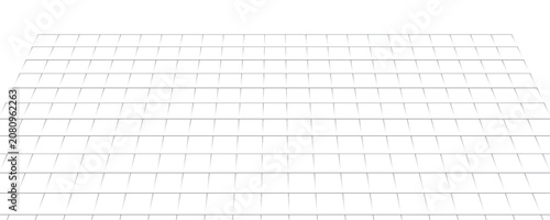 White background with gray perspective grid lines creating a square pattern. Template platform for technology, user interface, industry, science.