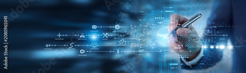 Photos Systems engineer point of view using digital pen for DevOps lifecycle