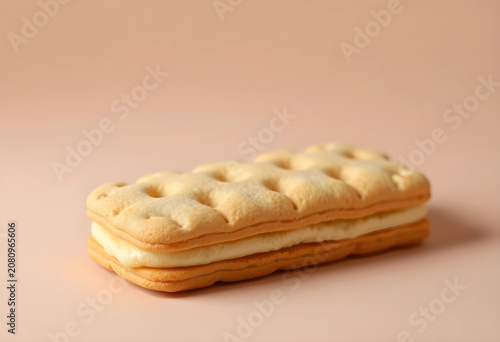 close-up of a cream-filled ...