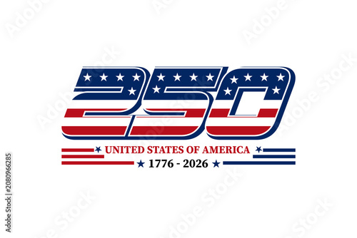 USA 250th Anniversary Patriotic Logo United States of America 1776-2026