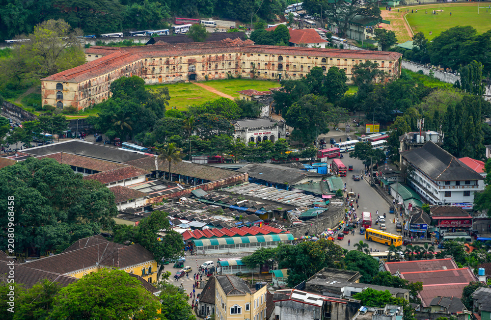 Fototapeta premium Scenic aerial landscape of Kandy City in Sri Lanka, Asia