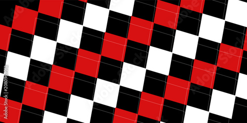 Foto Harlequin red and black seamless pattern