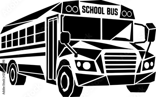 Low poly school bus with 