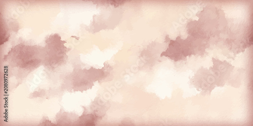 Foto A soft and ethereal watercolor-style abstract background features a blend of warm peach and rose hues, evoking a sense of gentle serenity and dreaminess