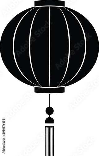 Fotografie Silhouette vector Chinese paper lantern festive celebration lighting graphic ico