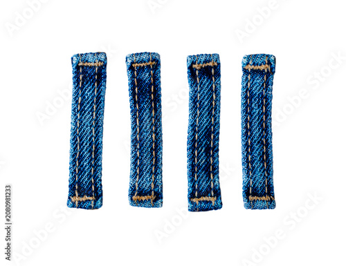 Denim belt loops on a transparent background.
