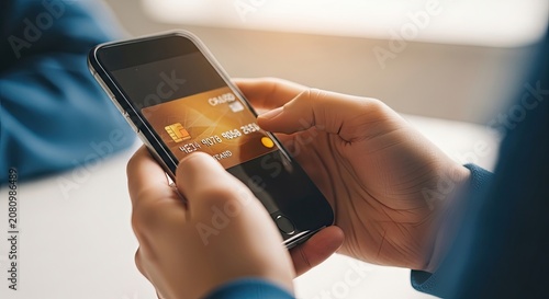 Mobile payment with credit card secure online transactions and digital wallet concept