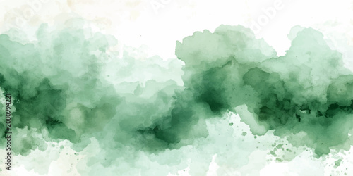 Fotografie Abstract watercolor sky and cloudscape with blue and white tones, soft smoke and