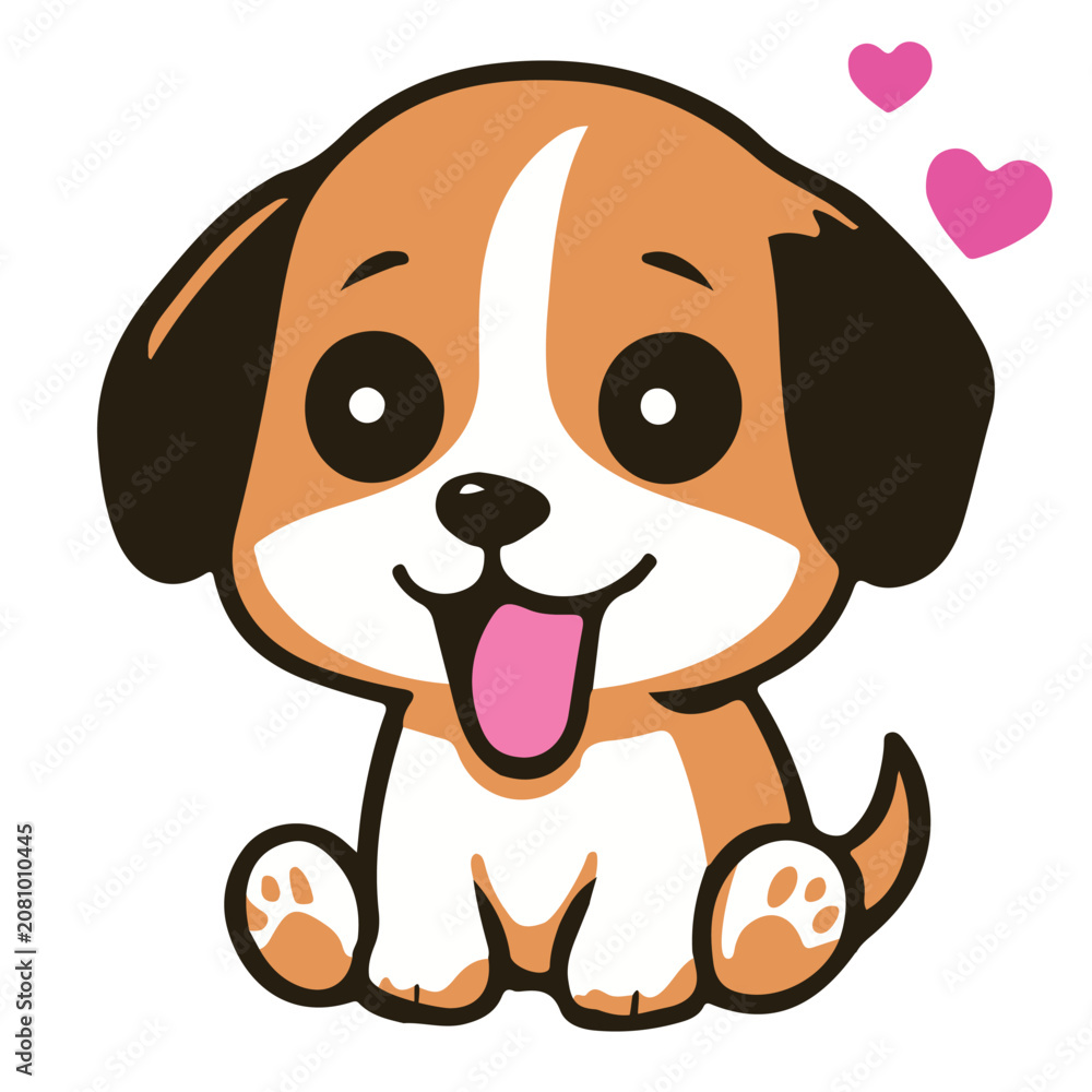 Obraz premium Funny expression clipart of a puppy named Wolker