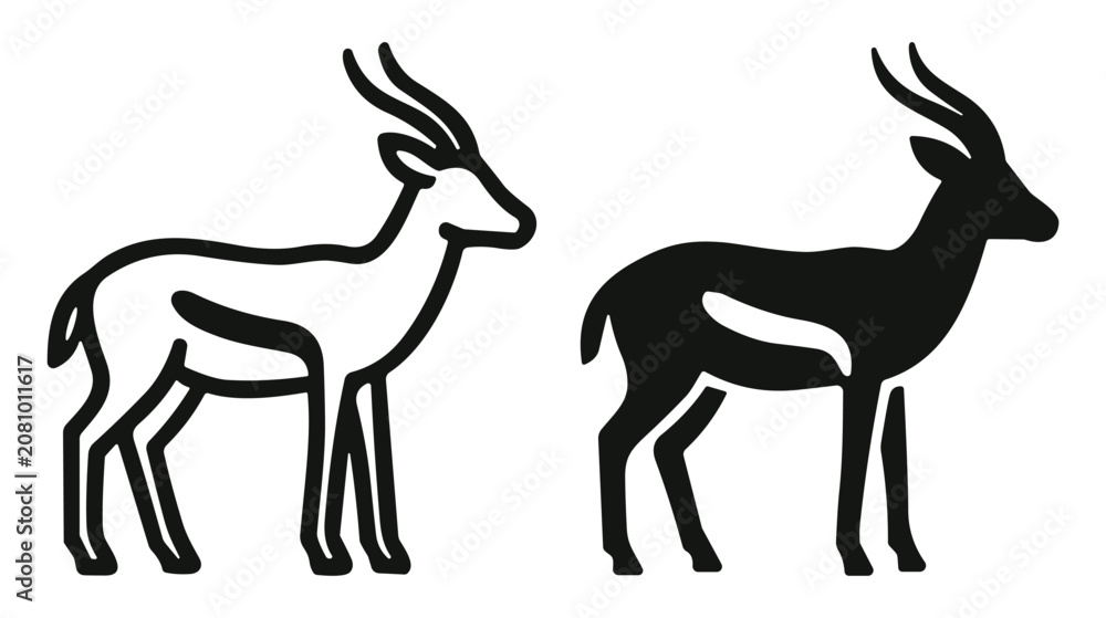 Fototapeta premium Black and white carousel horse icon set with simple and filled styles on transparent background