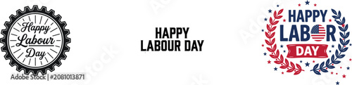 Happy labour day celebration logos and banners