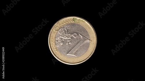2002 vintage 1 Euro turntable coin. tails side coin