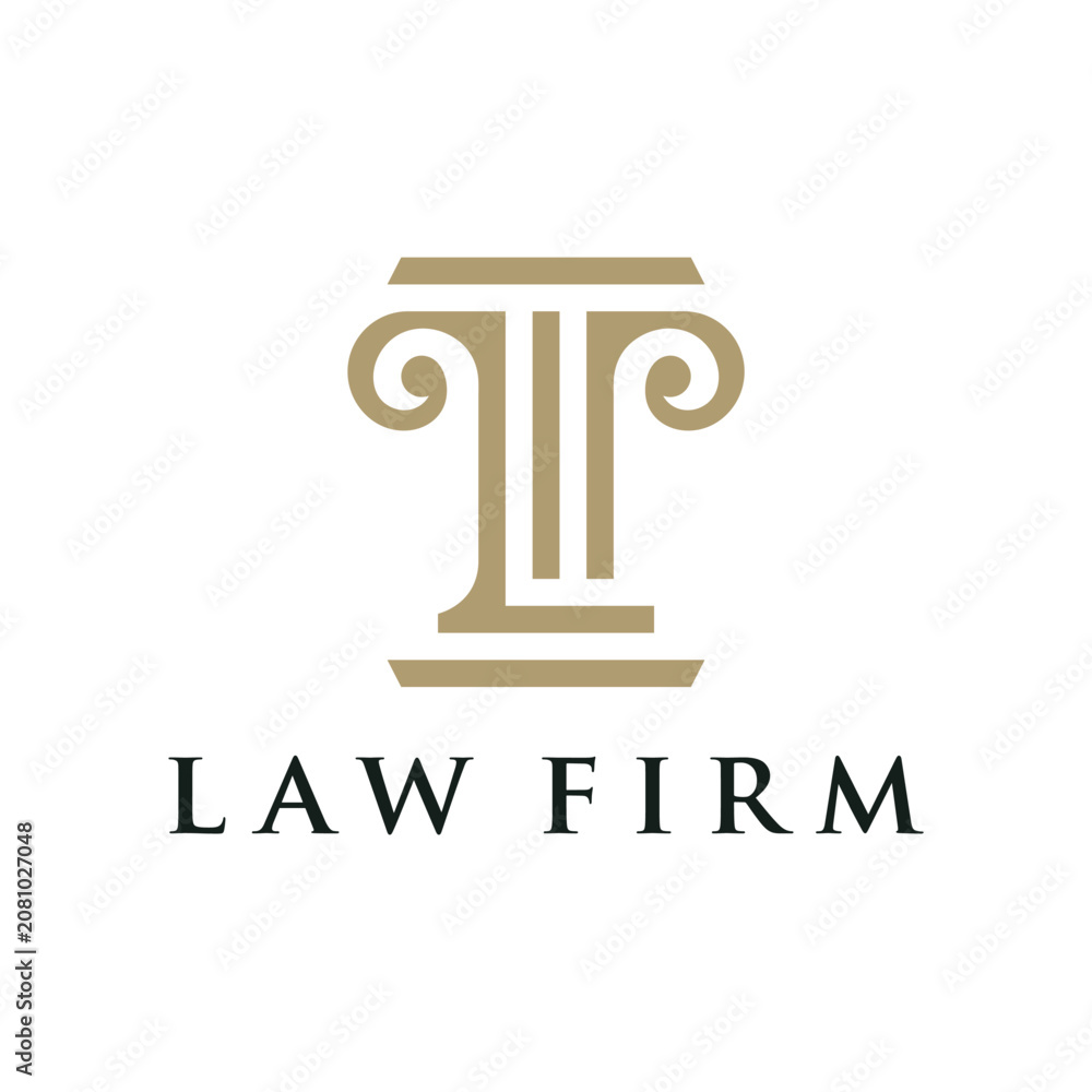 Obraz premium Initial letter L column pillar law firm attorney lawyer logo design inspiration