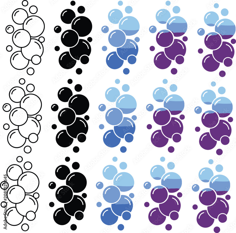 Fototapeta premium Molecular structure icons, chemistry symbols, science graphics, vector illustrations