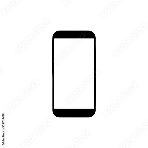smartphone isolated simple linear icon minimalist single mobile phone device symbol black and white vector outline illustration graphic element for web ui ux design app interface development